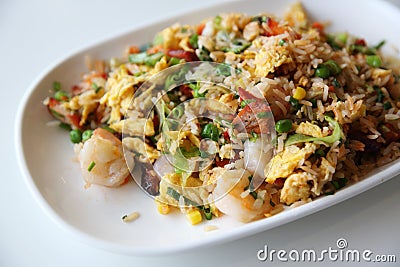 Shrimps fried rice , Chinese food Stock Photo