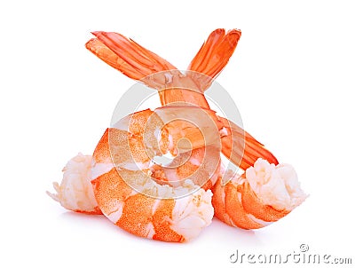 Shrimps isolated on white Stock Photo