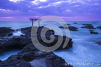 Shrine Gate at daybreak Stock Photo