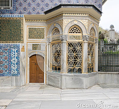 Shrine of Hazrat Abu Ayub Ansari, Eyup Sultan Mosque, Istanbul, Turkey Stock Photo