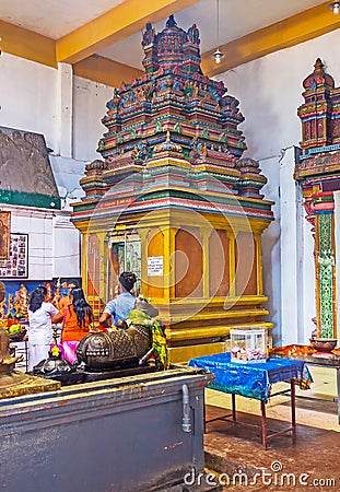 The shrine in Munneswaram Kovil Editorial Stock Photo