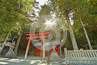 Shrine in Narai is a small town in Nagano Prefecture Japan , Editorial Stock Photo