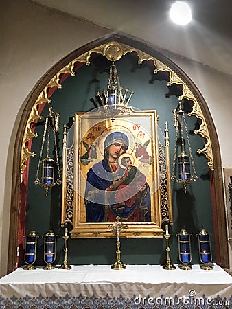 Shrine to Our Mother of Perpetual Help, Holy Innocents Church, NYC Editorial Stock Photo