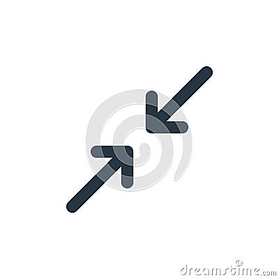 shrink icon vector from arrows concept. Thin line illustration of shrink editable stroke. shrink linear sign for use on web and Vector Illustration