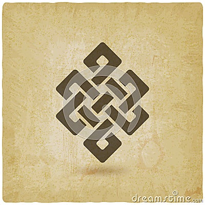 Shrivatsa endless knot vintage background Vector Illustration