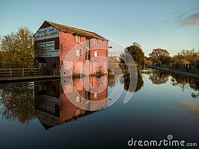 Shropshire Union Canal in Ellesmere, UK Editorial Stock Photo