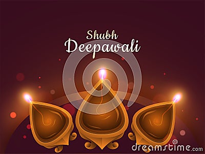 Shubh Deepawali Happy Diwali greeting card design. Stock Photo