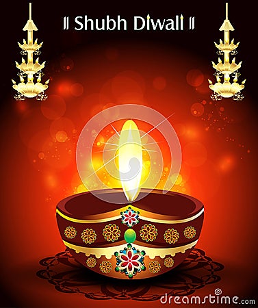 Shubh diwali Deepak Background Stock Photo