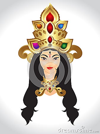 Shubh Navratri God Durga vector Illustration Stock Photo