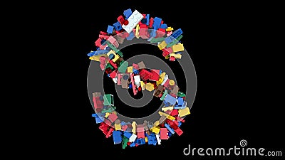 Shuffled Colored Building Blocks Typeface S Stock Photo