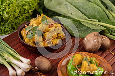 Shumai or Kanom Jeeb or Steamed Pork Dumplings on a plate Stock Photo