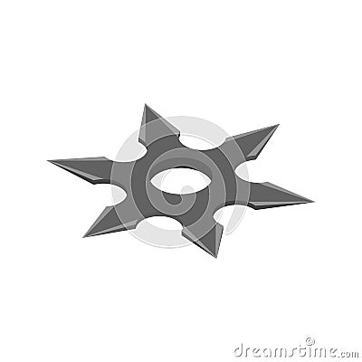 Shuriken isometric 3d icon Vector Illustration