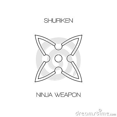 Shuriken ninja japanese weapon. Vector Illustration