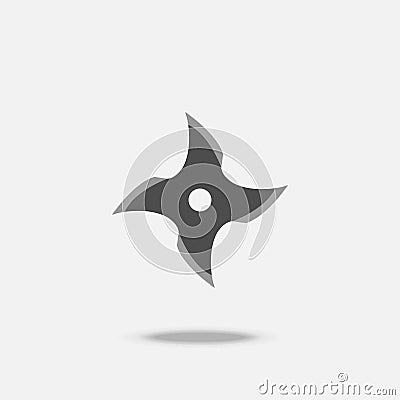 Shuriken Ninja weapon Flat design icon Vector Illustration