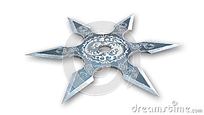 Shuriken star, ninja weapon, white background Stock Photo