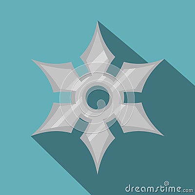 Shuriken weapon icon, flat style Vector Illustration