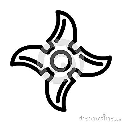 shuriken weapon military line icon vector illustration Vector Illustration