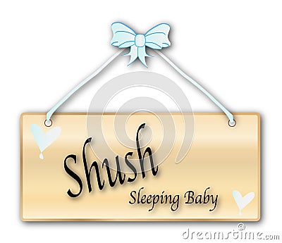 Shush Sleeping Baby Sign Vector Illustration