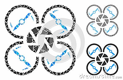 Shutter drone Mosaic Icon of Rough Items Stock Photo