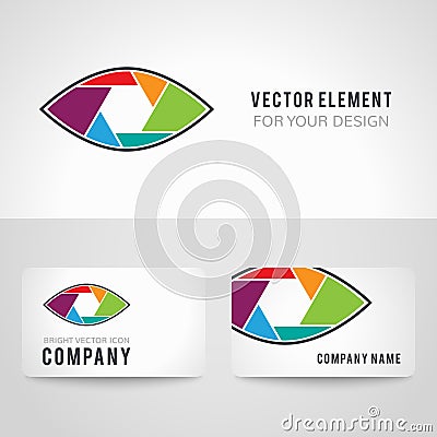 Shutter eye conceptual flat abstract vector icon Vector Illustration