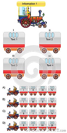 Train and wagon questions Cartoon Illustration