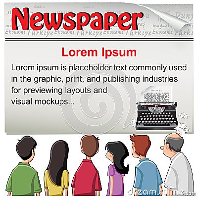 Public - Newspaper News Template Cartoon Illustration