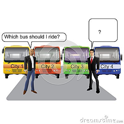 General - bus passenger questions Vector Illustration