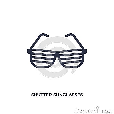 shutter sunglasses icon on white background. Simple element illustration from clothes concept Vector Illustration