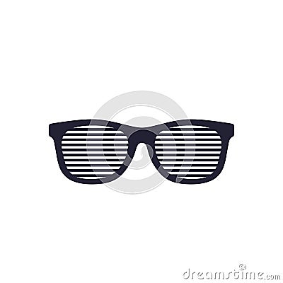 Shutter sunglasses, shades isolated on white Vector Illustration