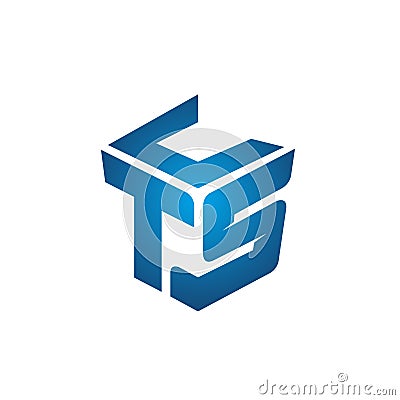 Cube letter CTS logo designs icon Vector Illustration
