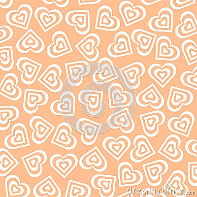Hypnotic White Peach Heart Y2K Pattern Cartoon Illustration