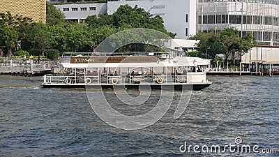Shuttle boat goes up the Chao Phraya Editorial Stock Photo