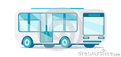 Shuttle bus passenger public commuter transportation service isometric vector illustration Vector Illustration