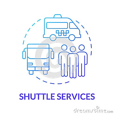Shuttle services blue gradient concept icon Vector Illustration