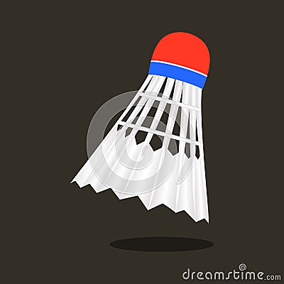 Shuttlecock icon isolated of background flat designe Vector Illustration