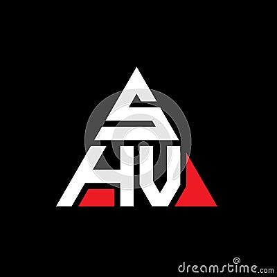 SHV triangle letter logo design with triangle shape. SHV triangle logo design monogram. SHV triangle vector logo template with red Vector Illustration