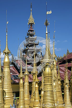 Shwe Inn Thein Temple - Ithein - Inle Lake - Myanmar Stock Photo