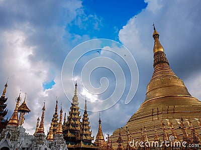 Shwedagon Pagoda-Yangon-Myanmar Stock Photo