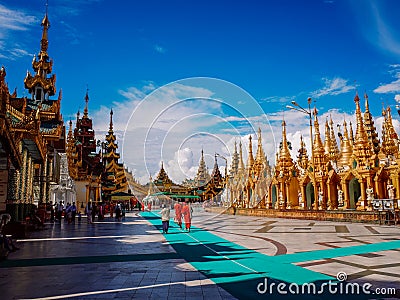 Shwedagon Pagoda-Yangon-Myanmar Editorial Stock Photo