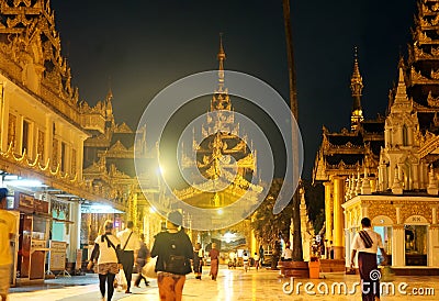 Shwedagon pagoda the iconic landmark Editorial Stock Photo