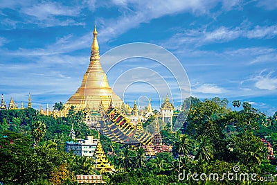 Shwedagon Pagoda in Myanmar Burma Stock Photo