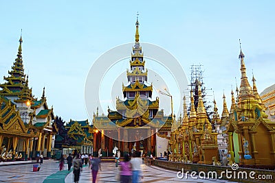 Shwedagon pagoda in Yagon, Myanmar Stock Photo