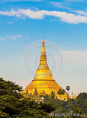 Shwedagon pagoda in Yagon, Myanmar Stock Photo
