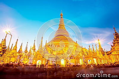 Shwedagon pagoda in Yagon, Myanmar Stock Photo