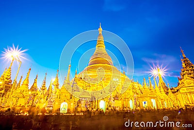 Shwedagon pagoda in Yagon, Myanmar Stock Photo