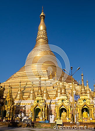 The Shwedagon Pagoda in Yangon Stock Photo