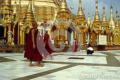 Shwedagon Pagoda - Yangon, Myanmar Editorial Stock Photo