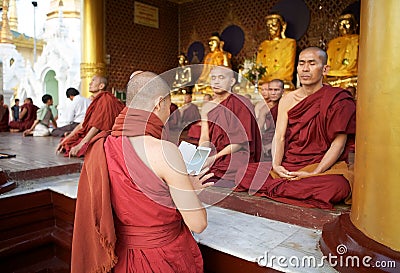 Shwedagon Pagoda, Yangon, Myanmar Editorial Stock Photo