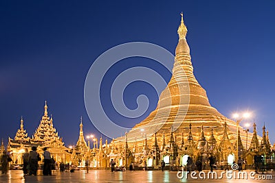 Shwedagon pagoda in Yangon, Myanmar (Burma) Stock Photo