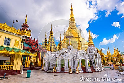 Shwedagon Pagoda in Yangon, Myanmar Editorial Stock Photo